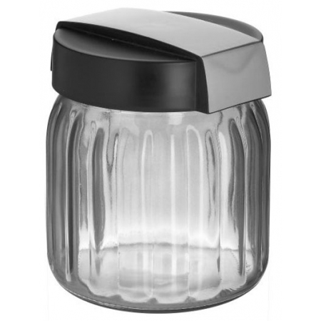 Βάζο αποθήκευσης γυάλινο γκρι-μαύρο 1Lt Click 6-60-805-0121