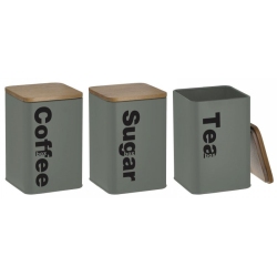 Βάζα αποθήκευσης σετ 3 τεμαχίων μεταλλικά βεραμάν-natural 10x14εκ Click 6-60-373-0034