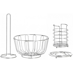 Αξεσουάρ οργάνωσης κουζίνας σετ 4 τεμαχίων μεταλλικά ασημί Click 6-60-373-0031