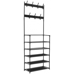 Κρεμάστρα-παπουτσοθήκη μεταλλική μαύρη 62x29x170εκ Click 6-50-470-0036