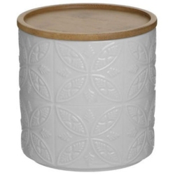 Βάζο αποθήκευσης πορσελάνης λευκό-natural 10.5x11εκ Click 6-60-476-0033