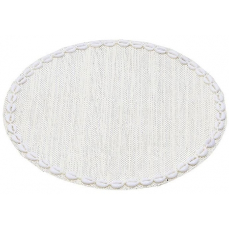 Σουπλά σετ 6 τεμαχίων υφασμάτινα εκρού-ασημί 35εκ Inart 3-60-748-0003