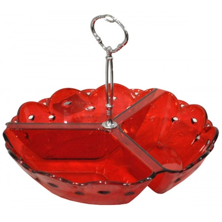 Ορντεβιέρα 3 θέσεων plexiglass κόκκινη 24x20εκ Click 6-60-010-0027