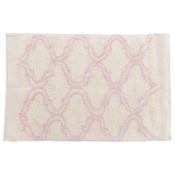 Πατάκι μπάνιου υφασμάτινο λευκό/ροζ 80x50εκ Click 6-40-803-0011