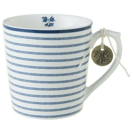 Κούπα πορσελάνης Candy stripe λευκό-μπλε 320cc Laura Ashley LA178240