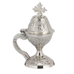 Θυμιατό οικιακό μπρούτζινο ασημί 11εκ Vappas 8599-N