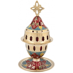 Καντήλι επιτραπέζιο μπρούτζινο χρωματιστό 17.5εκ Vappas 150-C