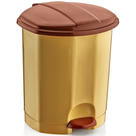 Κάδος απορριμμάτων πλαστικός μπεζ/καφέ 7Lt Dunya ΚΠΕ20100-00