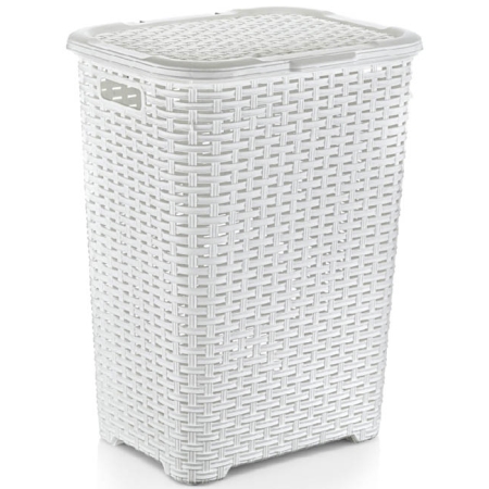 Καλάθι απλύτων πλαστικό   Rattan   λευκό 60Lt ΔΕΣ63400-00