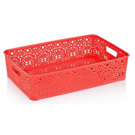 Καλάθι αποθήκευσης πλαστικό Δαντέλα φούξια 12Lt ΔΕΣ41200-00