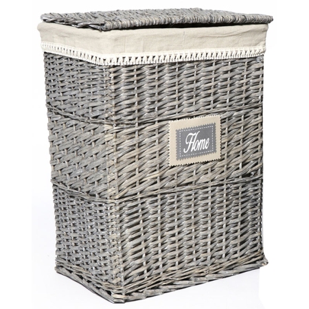 Καλάθι απλύτων μπαμπού Home γκρι 39x28x53εκ Ra-Ba ΑΠ10838Α