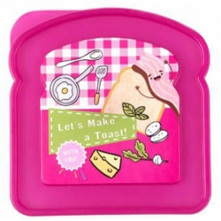 Θήκη για τόστ πλαστική ροζ 12.5x13x3.5εκ Homeplast A00594