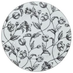 Πιάτο φρούτου πορσελάνης Black tulip λευκό-μαύρο 19.5x1.5εκ AB 661