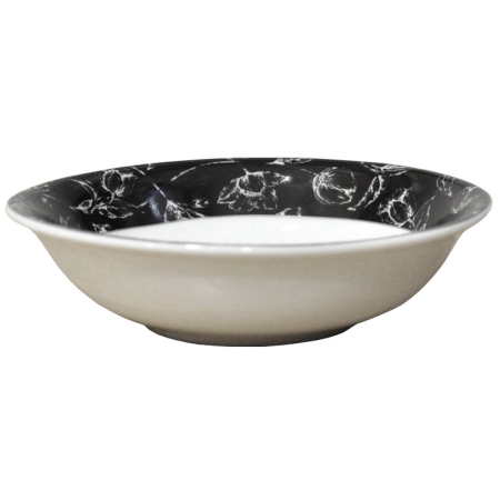 Μπωλ παγωτού πορσελάνης Black tulip λευκό-μαύρο 14x3.5εκ AB 661