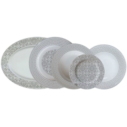 Πιάτα πορσελάνης σετ 20 τεμαχίων λευκό/γκρι AB 514