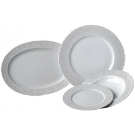 Πιάτα πορσελάνης σετ 20 τεμαχίων λευκό AB 250-20-WH