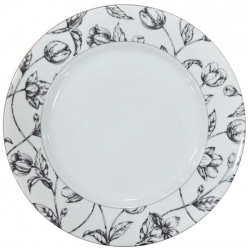 Πιάτα πορσελάνης σετ 20 τεμαχίων Black tulip λευκό-μαύρο AB 661/20