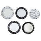 Πιάτα πορσελάνης σετ 20 τεμαχίων Black tulip λευκό-μαύρο AB 661/20