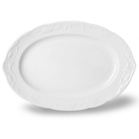 Πιατέλα πορσελάνης λευκή ανάγλυφη 32εκ Tulip Thun 0744109