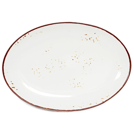 Πιατέλα οβάλ πορσελάνης Sahara λευκή 31.5εκ dot 0744279