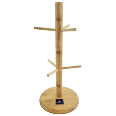Κυπελοστάτης 6 θέσεων ξύλινος natural 16x35εκ X.M Casa 0321006