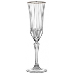 Ποτήρια σαμπάνιας σετ 6 τεμαχίων κρυστάλλινα Adagio διάφανο-πλατίνα 180cc RCR 0803572