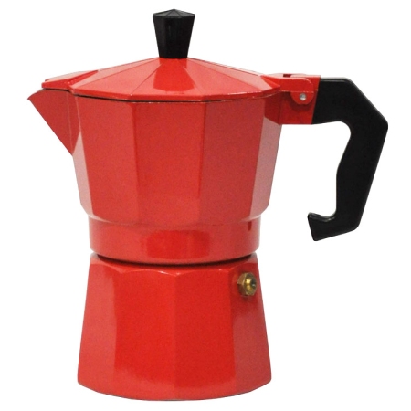 Καφετιέρα espresso αλουμινίου 3 φλυτζάνια κόκκινη 15εκ Newest 16223