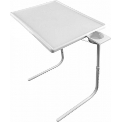 Έξυπνο τραπεζάκι 18 θέσεων με ποτηροθήκη λευκό 53x40x73εκ Table Mate IV