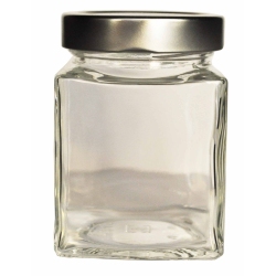 Βάζο τροφίμων τετράγωνο με μεταλλικό καπάκι 314ml