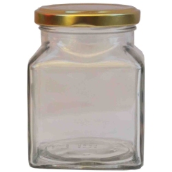 Βάζο τροφίμων τετράγωνο με μεταλλικό καπάκι 314ml