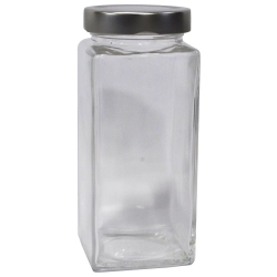 Βάζο αποθήκευσης γυάλινο Evolution quadro 580ml ΒΤΕ01