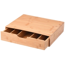 Θήκη για κάψουλες Nespresso ξύλινη μπαμπού natural 35.3x29x8.5εκ Estia 01-19860