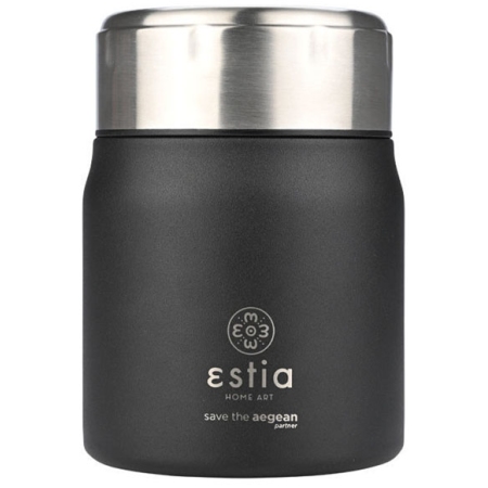 Φαγητοδοχείο θερμός ανοξείδωτο 18/8 Midnight black 500ml 10x14εκ Estia 01-21658
