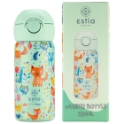 Μπουκάλι θερμός παιδικό Wonder bottle ανοξείδωτο 18/8 Feline foliage 350ml 7x18εκ Estia 01-23461