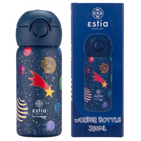 Μπουκάλι θερμός παιδικό Wonder bottle ανοξείδωτο 18/8 Cosmic voyagers 350ml 7x18εκ Estia 01-23478