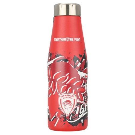 Μπουκάλι θερμός ανοξείδωτο 18/8 Olympiacos B.C. 500ml 7x22.5εκ Estia 00-27162