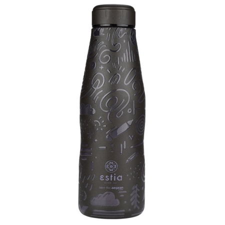 Μπουκάλι θερμός ανοξείδωτο 18/8 Noir echo 500ml 7x22.5εκ Estia 01-22044