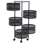 Μανάβης τρόλλεϋ μεταλλικός 5 θέσεων μαύρος 32x90εκ Estia 01-21245