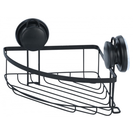 Ράφι μπάνιου γωνία μεταλλικό μαύρο 27x20x16εκ Estia 02-23744