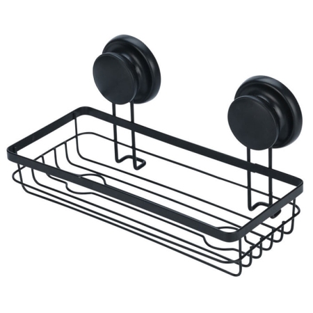 Ράφι μπάνιου μεταλλικό μαύρο 26.5x13.5x14εκ Estia 02-23713