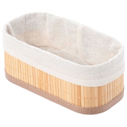 Καλάθι μπαμπού natural-λευκό 20x10x8εκ Estia 02-19648