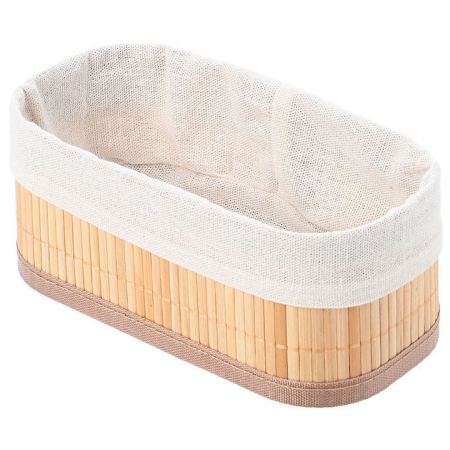 Καλάθι μπαμπού natural-λευκό 20x10x8εκ Estia 02-19648