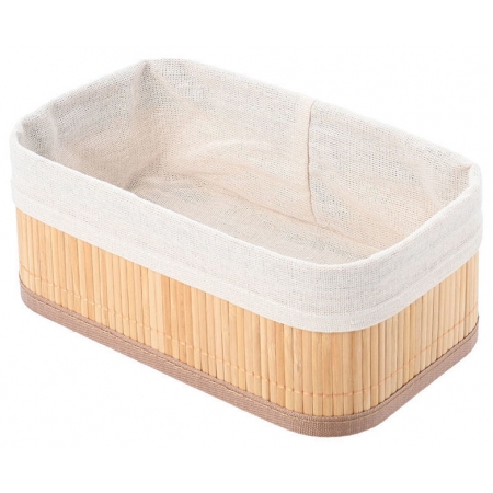 Καλάθι μπαμπού natural-λευκό 25x15x10.5εκ Estia 02-19655