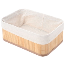 Καλάθι μπαμπού natural-λευκό 31x21x12.5εκ Estia 02-19662