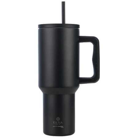 Straw tumbler XL θερμός ανοξείδωτο 18/8 Midnight black 1200ml Estia 01-32180