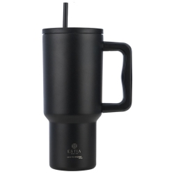 Straw tumbler XL θερμός ανοξείδωτο 18/8 Midnight black 900ml Estia 01-32111