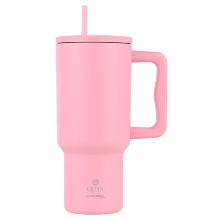Straw tumbler XL θερμός ανοξείδωτο 18/8 Blossom rose 900ml Estia 01-32142