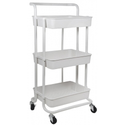 Μανάβης τρόλλεϋ μεταλλικός 3 θέσεων λευκός 43x36x86εκ Estia 01-8628