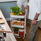 Μανάβης τρόλλεϋ μεταλλικός 3 θέσεων λευκός 43x36x86εκ Estia 01-8628