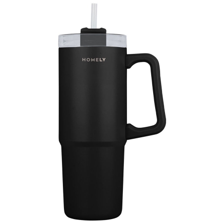 Tumbler θερμός ανοξείδωτο 18/8 Midnight black 900ml Homely 01-34498